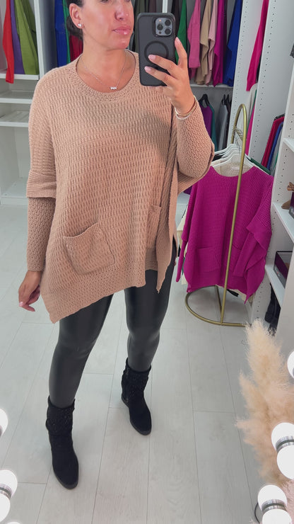 Zarya Front Pocket Knitted Poncho Jumper