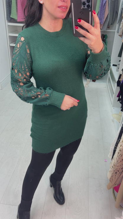 Almira Crochet Sleeve Knit Tunic