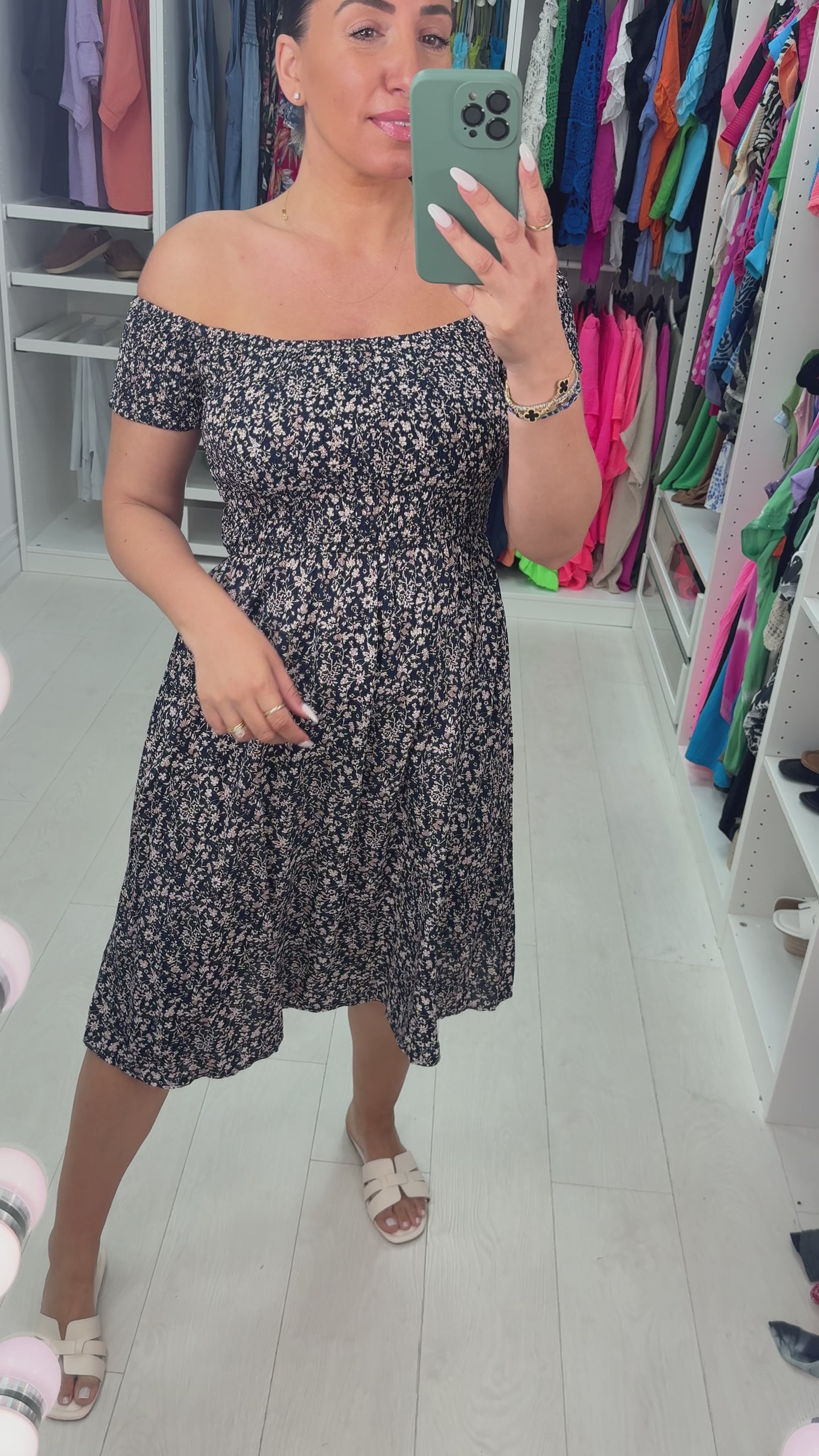 Callie Floral Bardot Dress