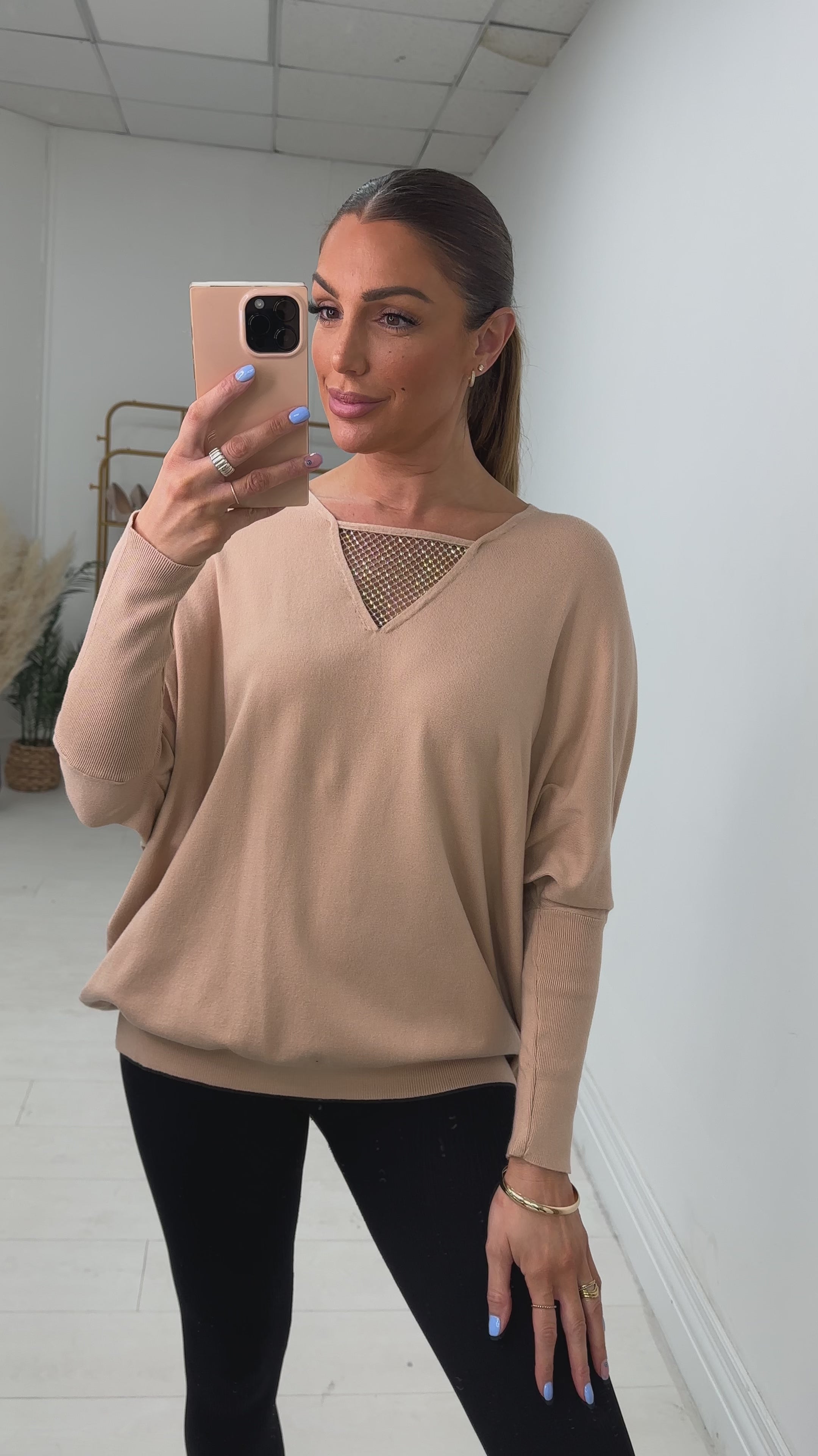 Estelia Diamante Front And Back Detail Jumper