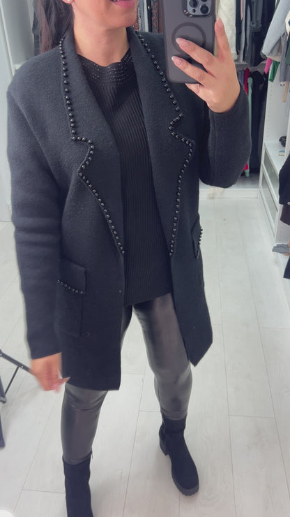 Saige Pearl Trim Pocket Cardigan