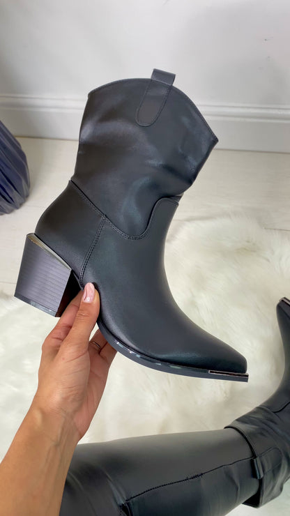 Lovie Faux Leather Western Boots