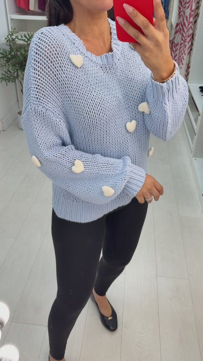 Vanessa Heart Detailed Chunky knit jumper