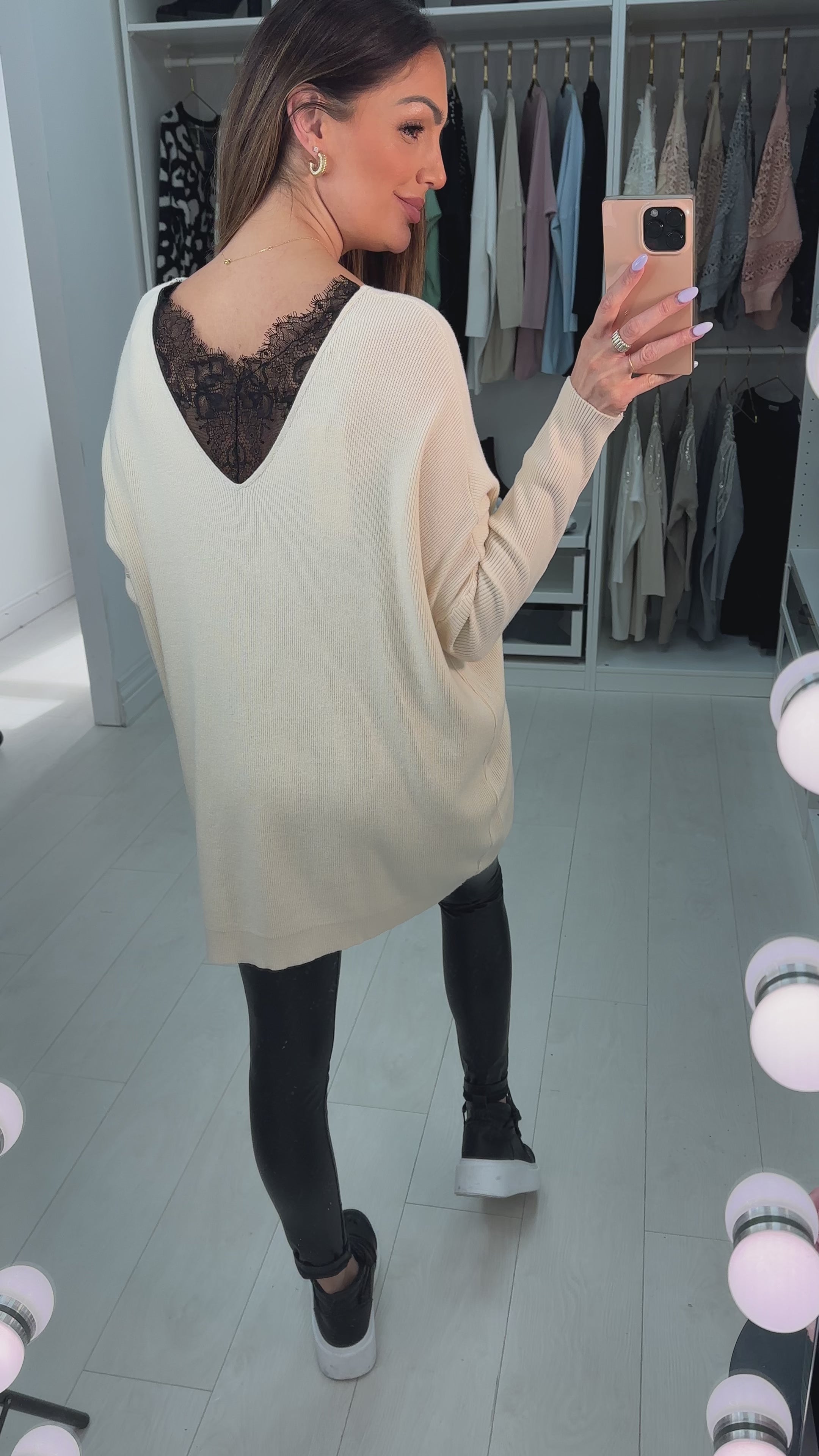 Flossie Lace And Front Diamante Bow Jumper