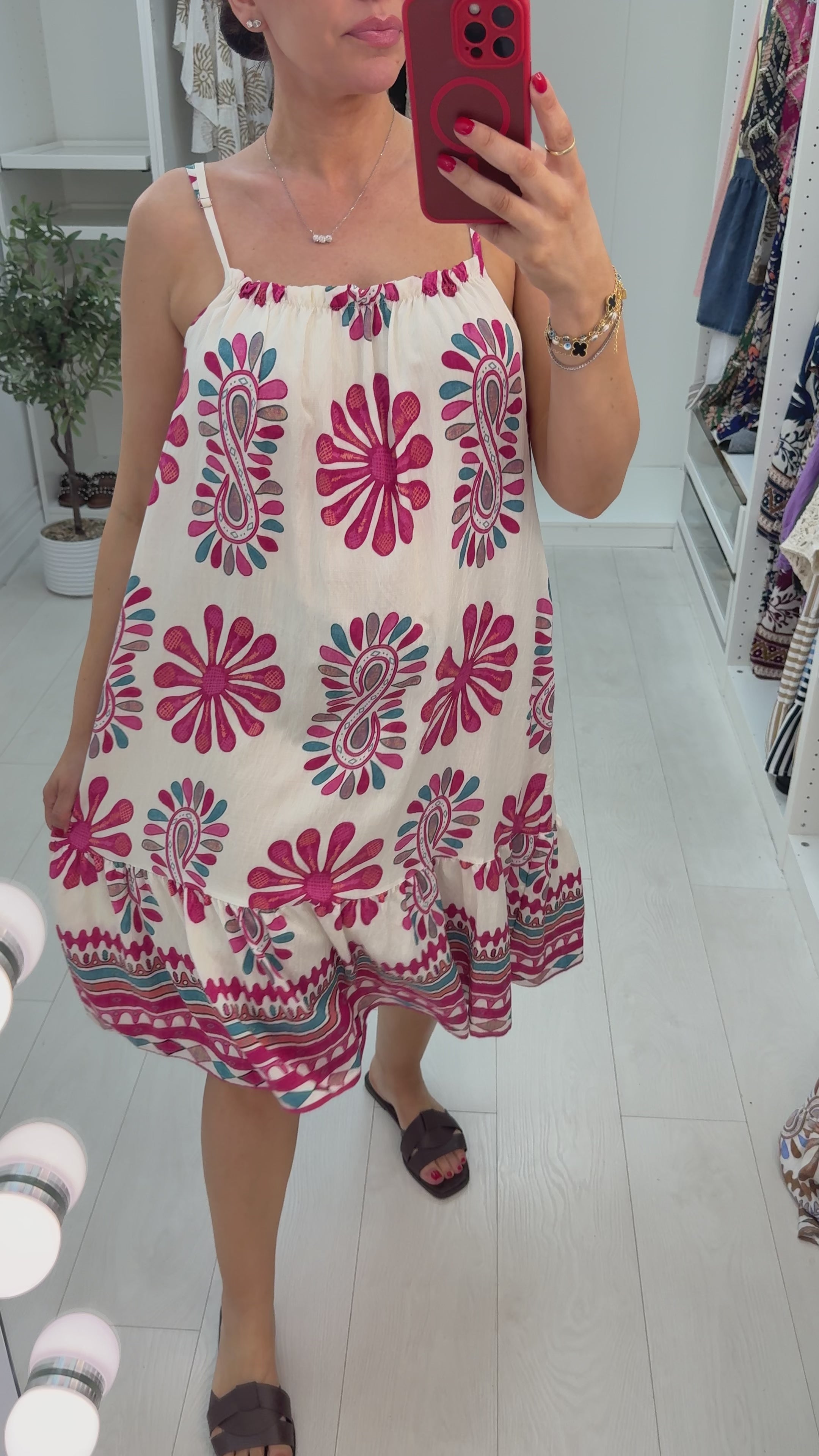 Zafira Paisley Print Strappy Midi Dress