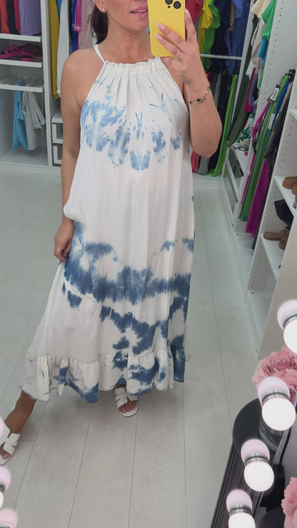 Aspen Tie Dye Adjustable Halter Neck Dress