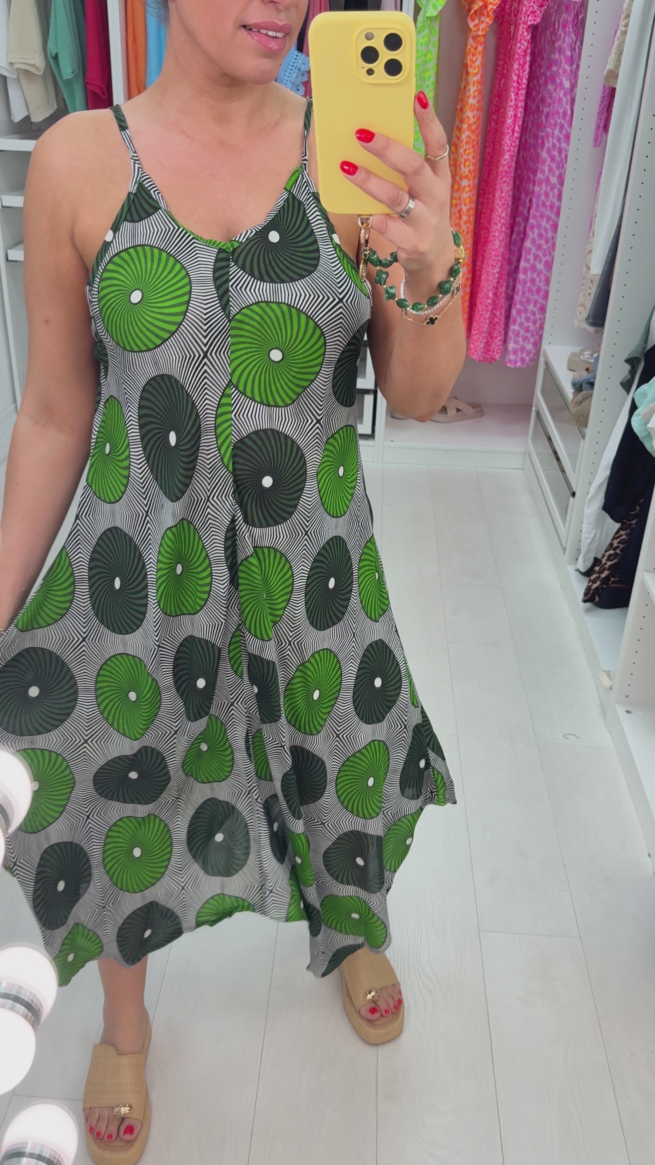 Dina Abstract Stappy Loose Fit Asymmetric Dress