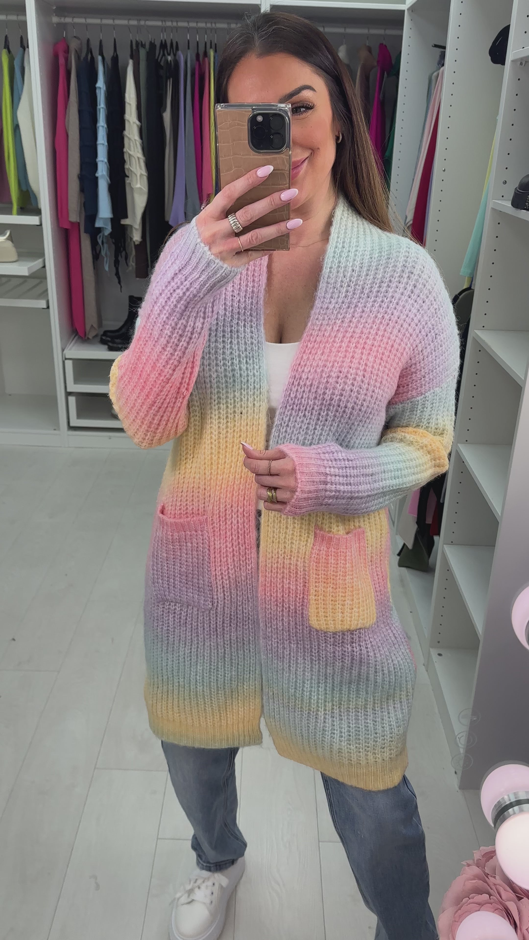 Cora Longline Knitted Ombre Cardigan
