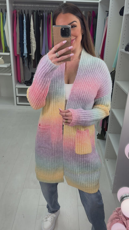 Cora Longline Knitted Ombre Cardigan
