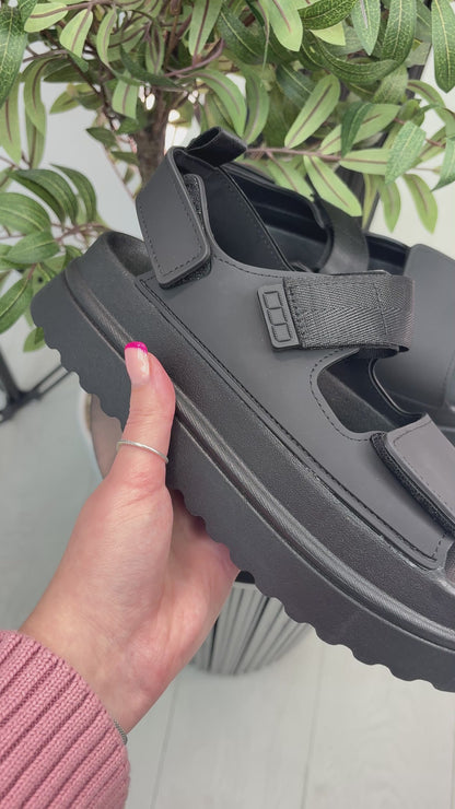 Orson Plain Platform Velcro Sandals