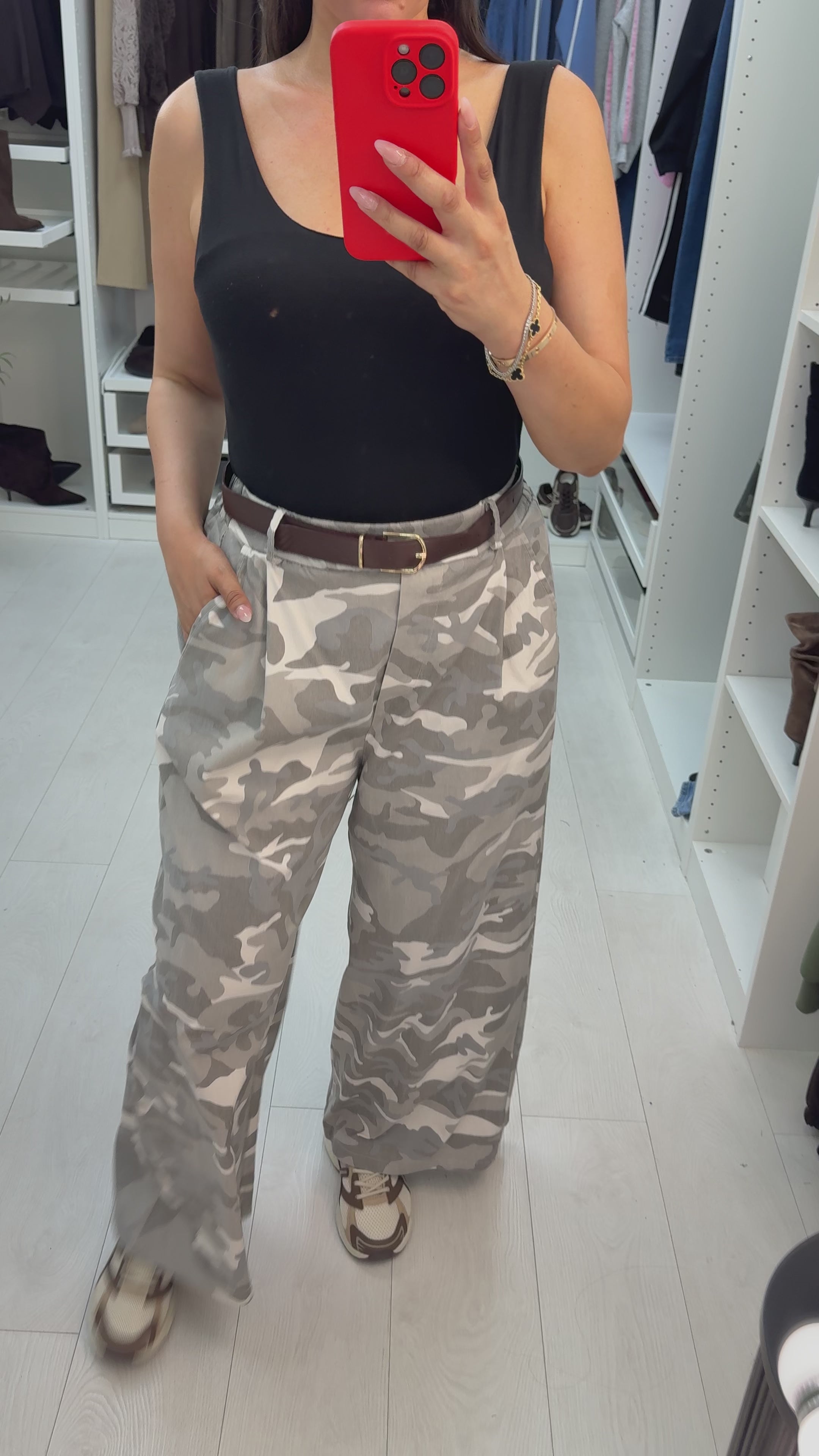 Wynell Wide Leg Camouflage Trousers