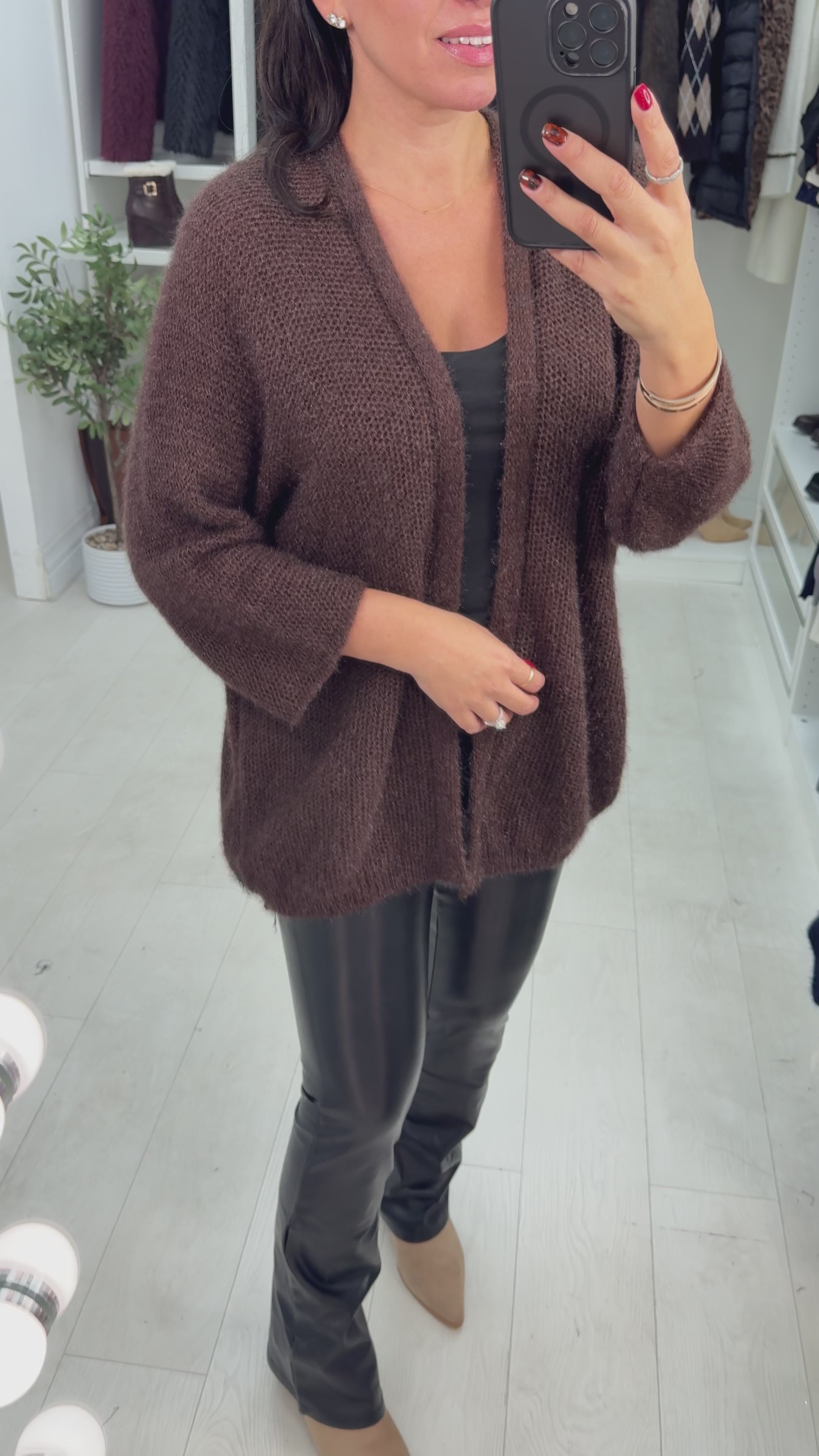 Load video: Maia Plain Super Soft Open Front Cardigan