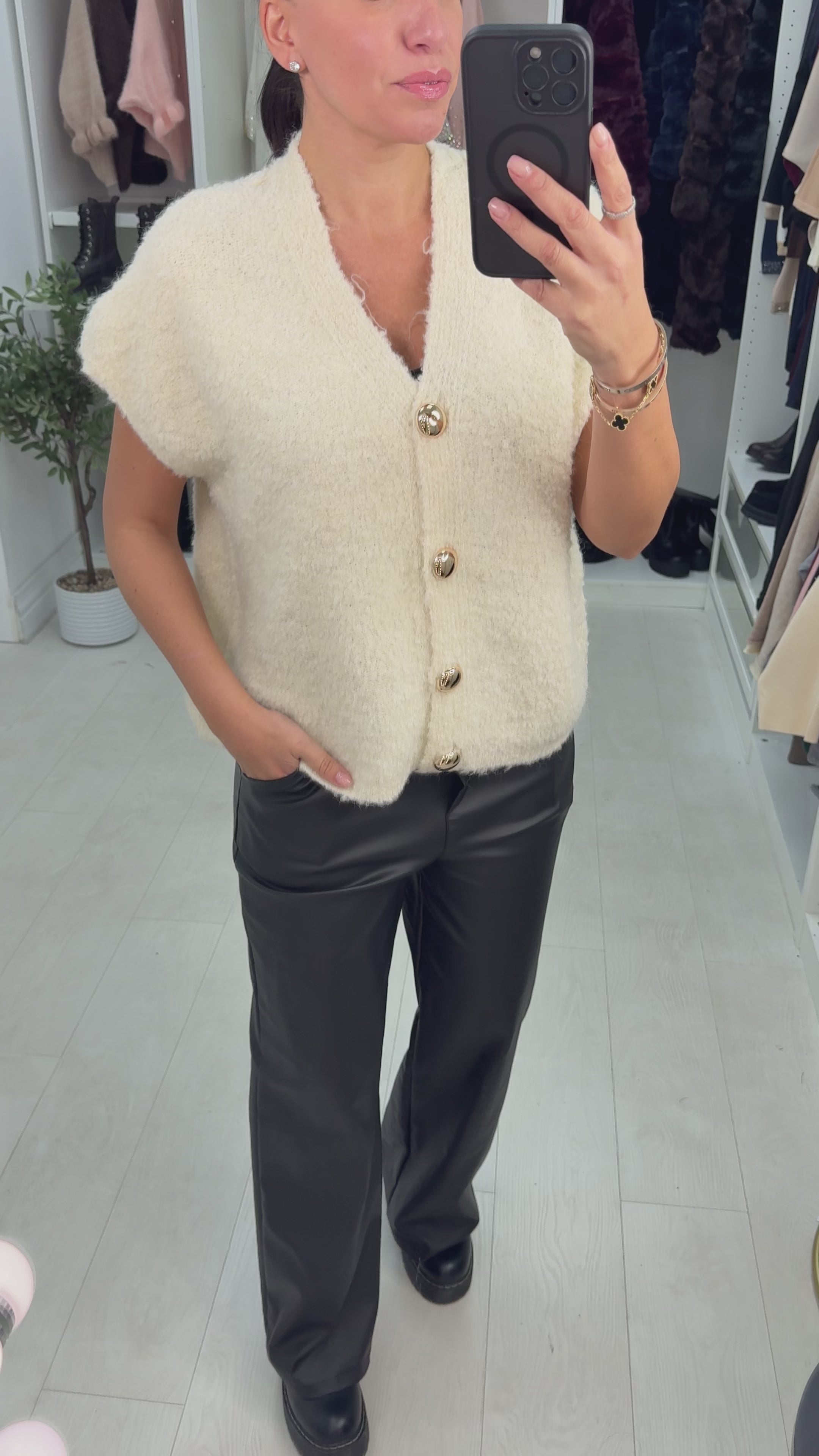 Load video: Isabelle Plain Super soft Sleeveless Jumper