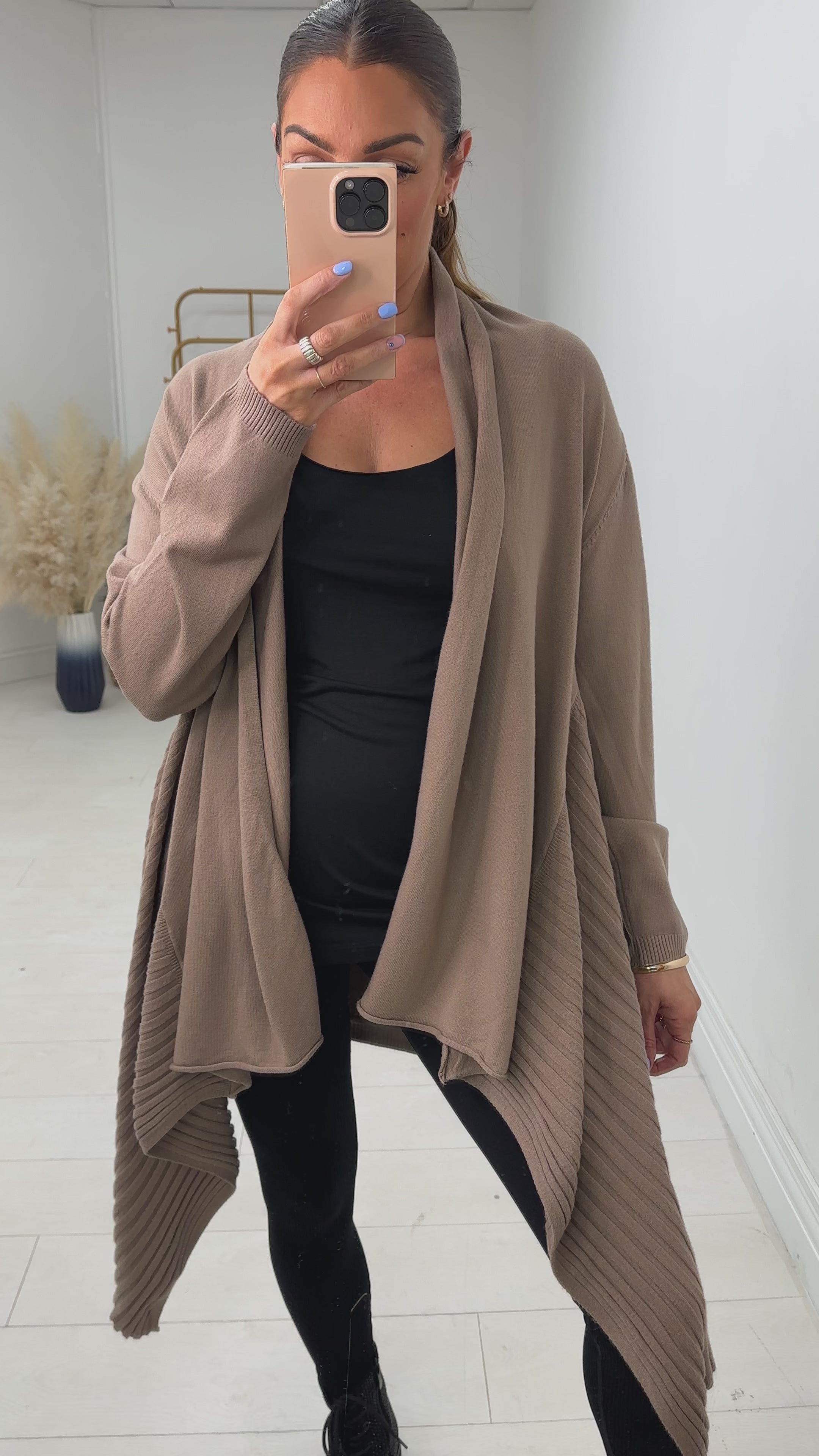 Abigail Plain Asymmetric Cardigan