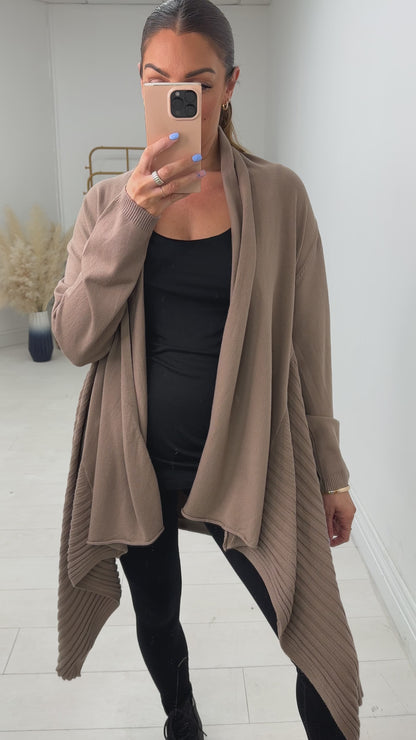 Abigail Plain Asymmetric Cardigan