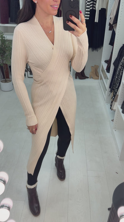 Dayanna Plain Wrap Front Longline Jumper