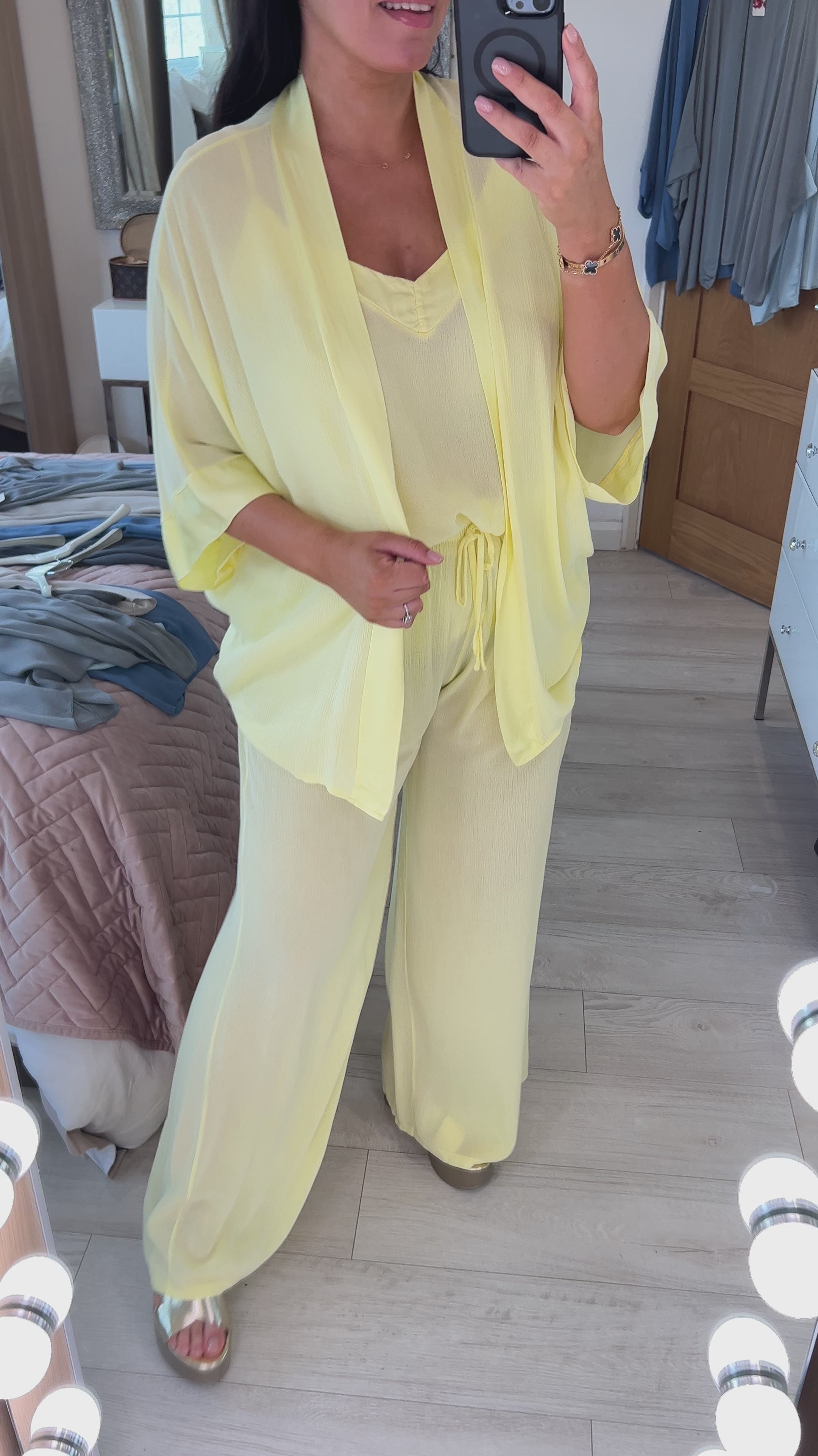 Load video: Indiyah 3 Piece Wide Leg Trouser  Set