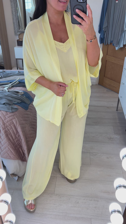 Indiyah 3 Piece Wide Leg Trouser  Set