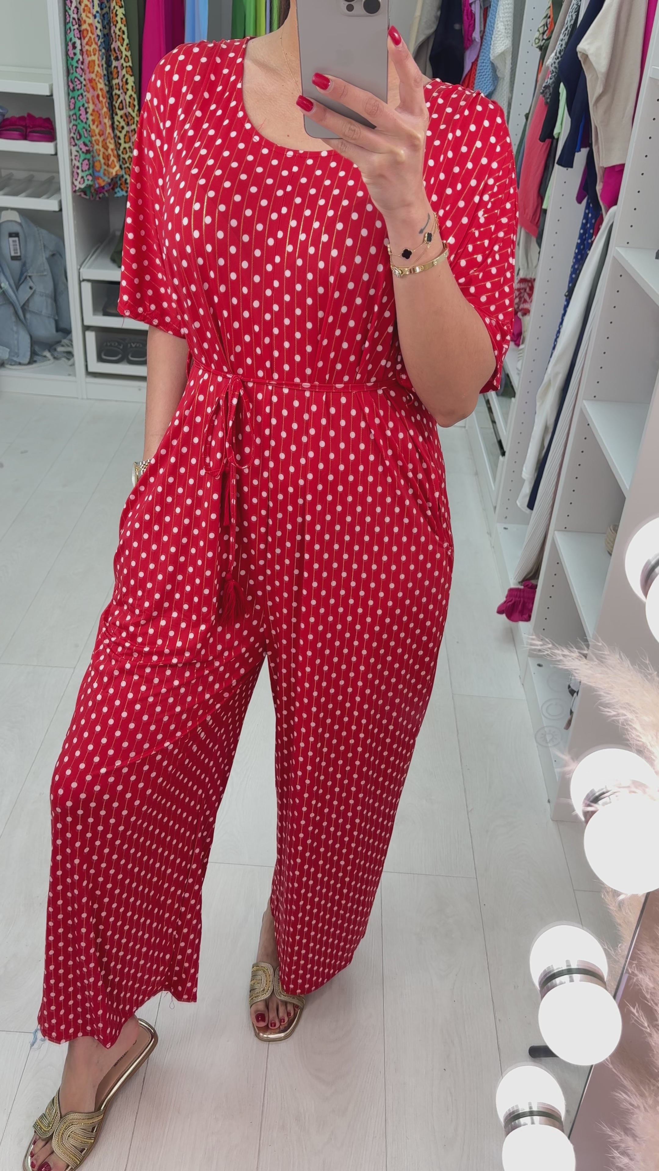 Gelato Polka Dot Print Jumpsuit