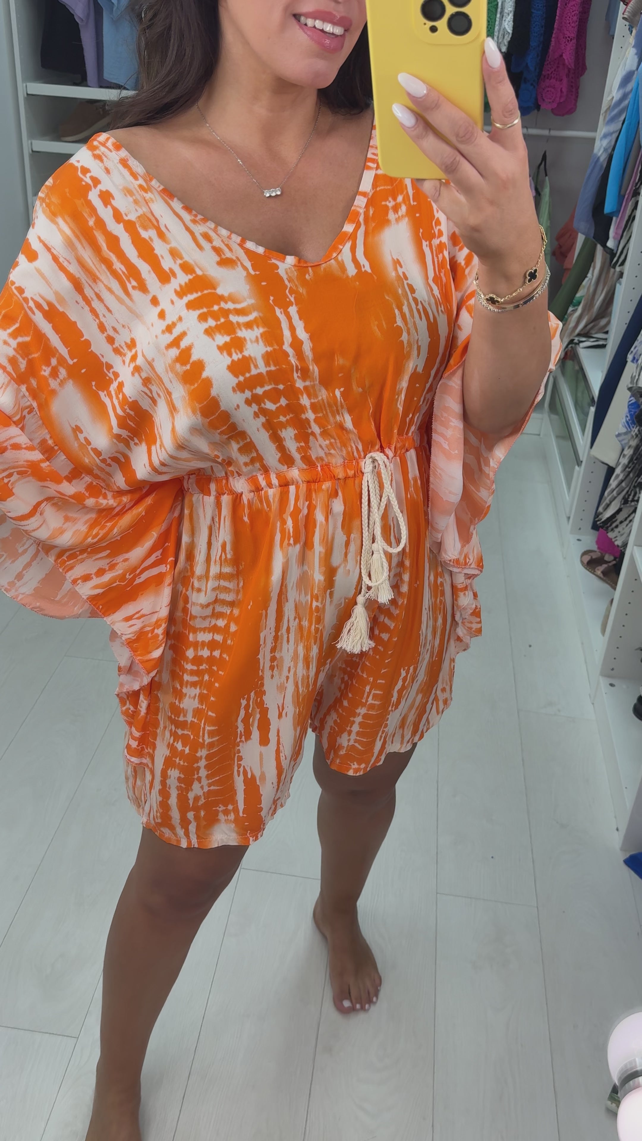 Jenni Batwing Sleeve Abstract Playsuit