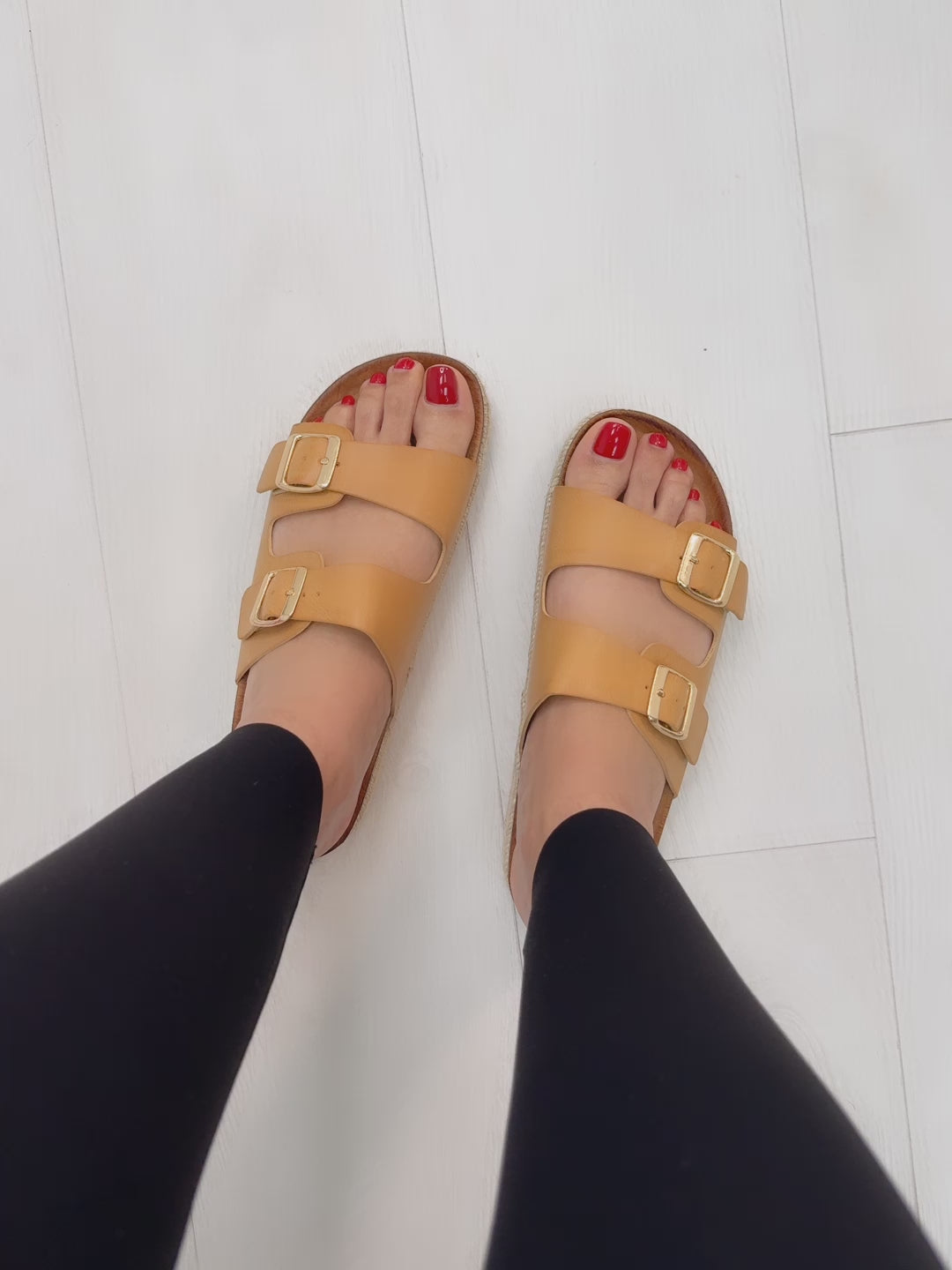 Nolan Double Buckle Platform Sliders