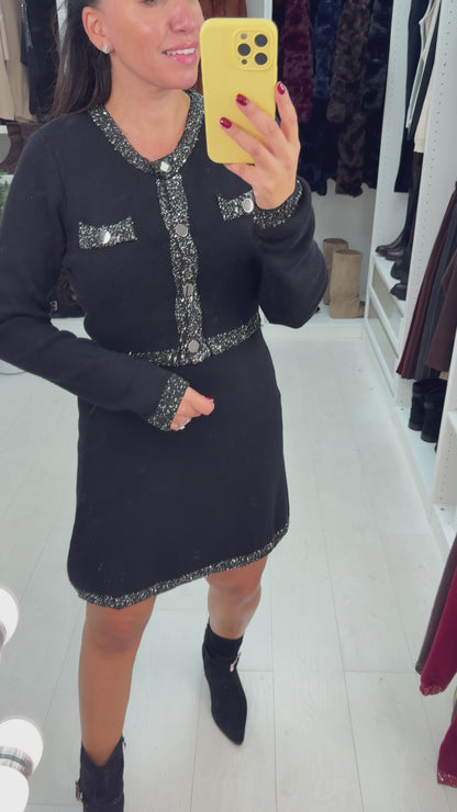 Sonia Ribbed Sequin Hem Detail 2 Piece Dress Co-Ord Set