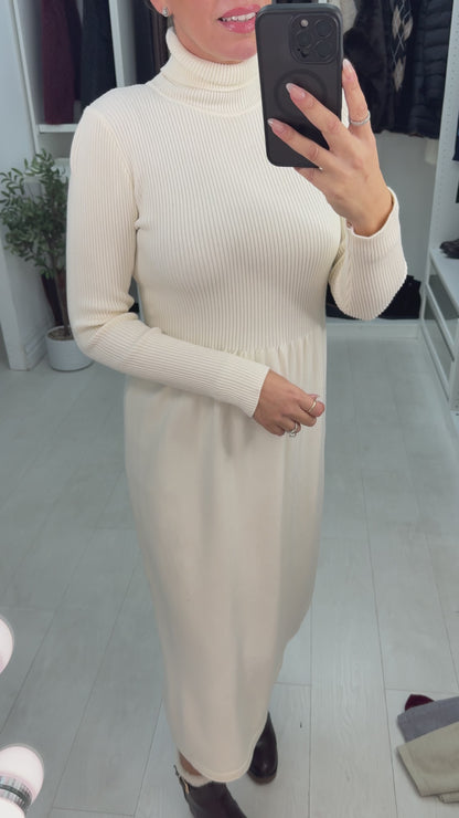 Netima Plain Roll Neck Jumper Dress