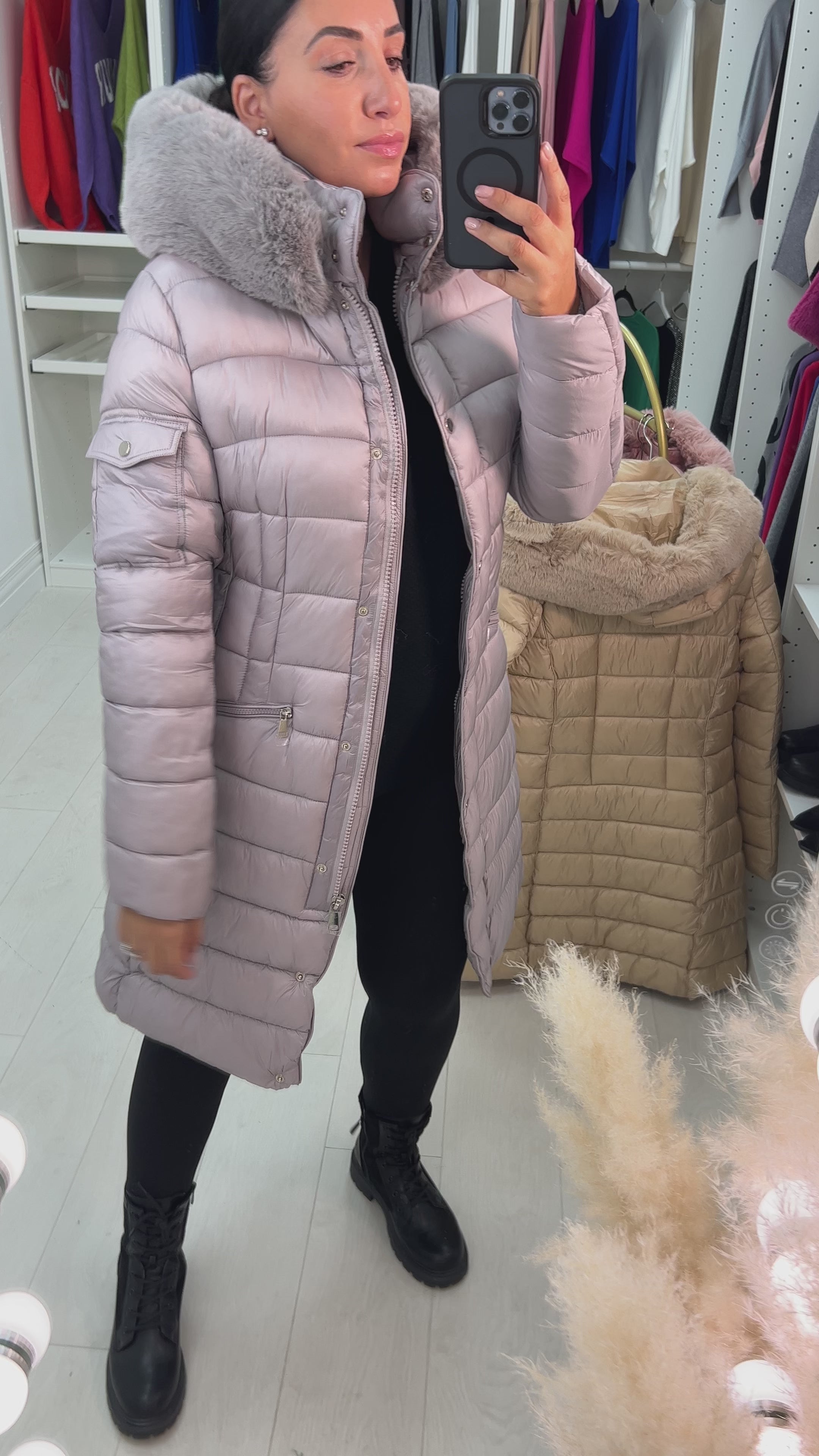 Melinda Faux Fur Hooded Puffer Coat