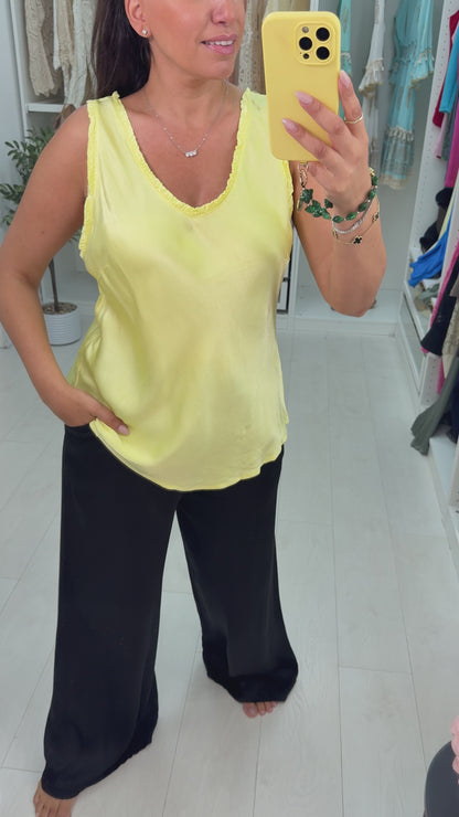 Pippa Frill V Neck Satin Top