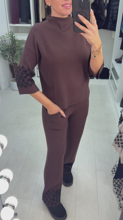 Clara Embroidered Hem Loungewear Set