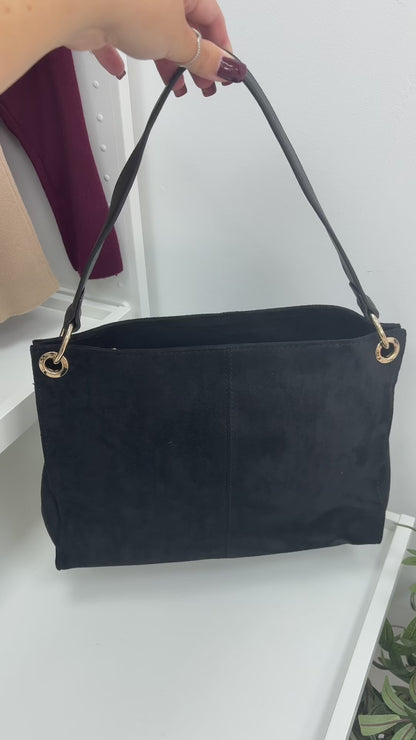 Mindi Faux Suede Shoulder Bag