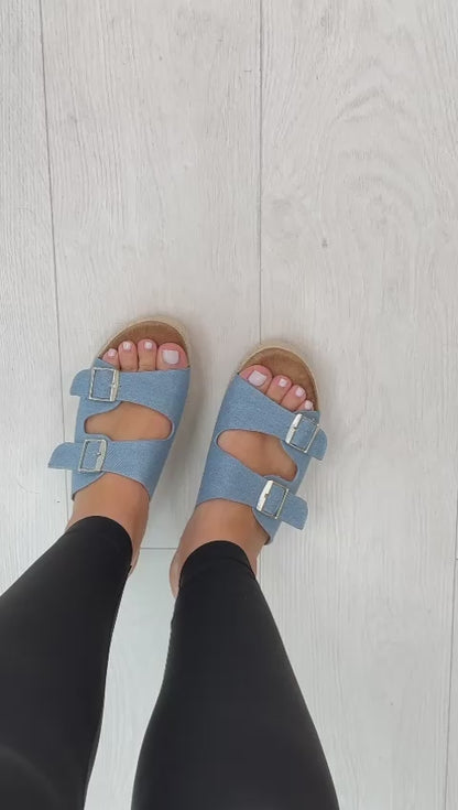 Ynes Platform Double Buckle Mules