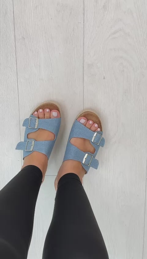 Ynes Platform Double Buckle Mules