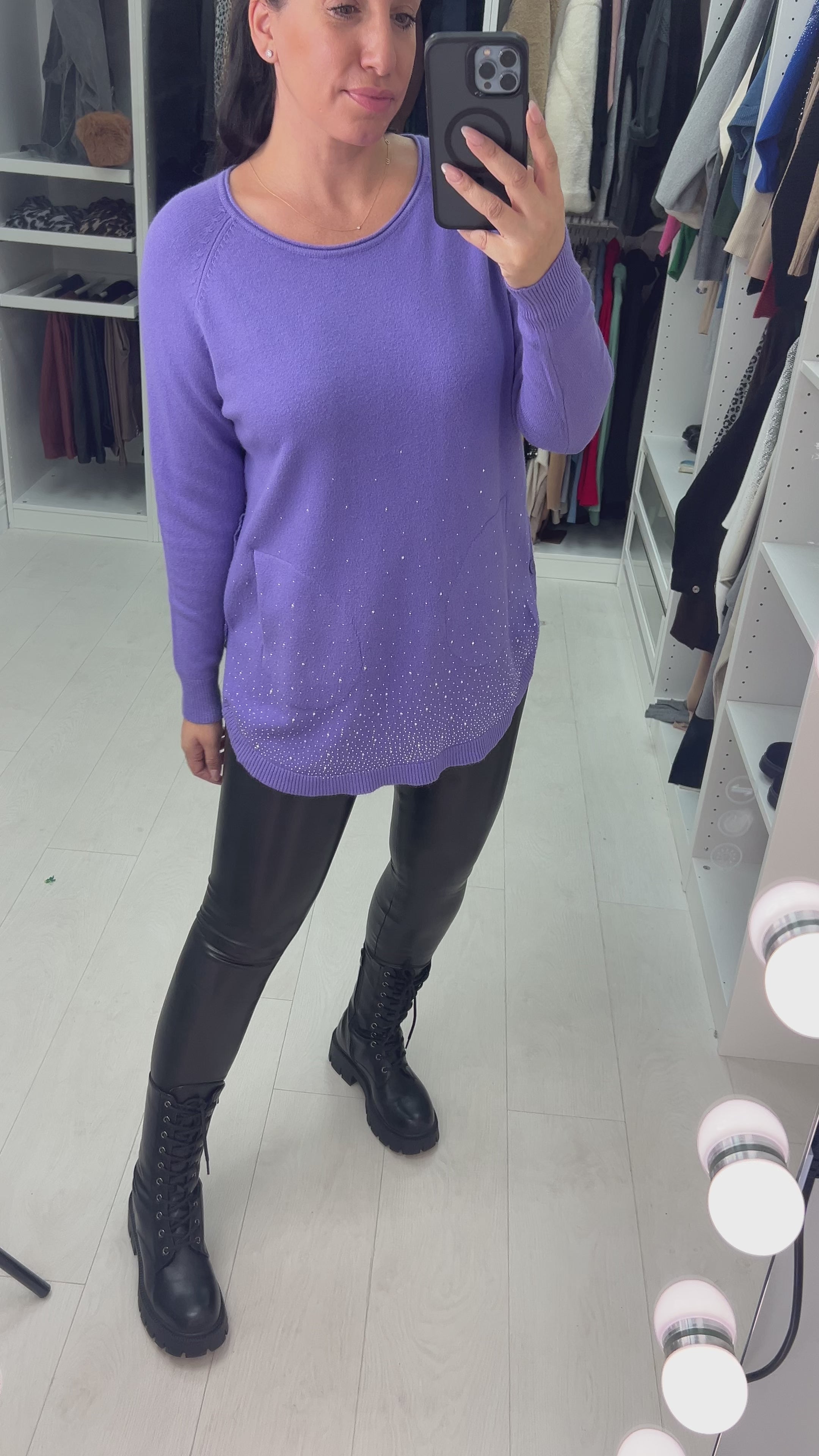 Aisha Diamante Scatter Longline Jumper