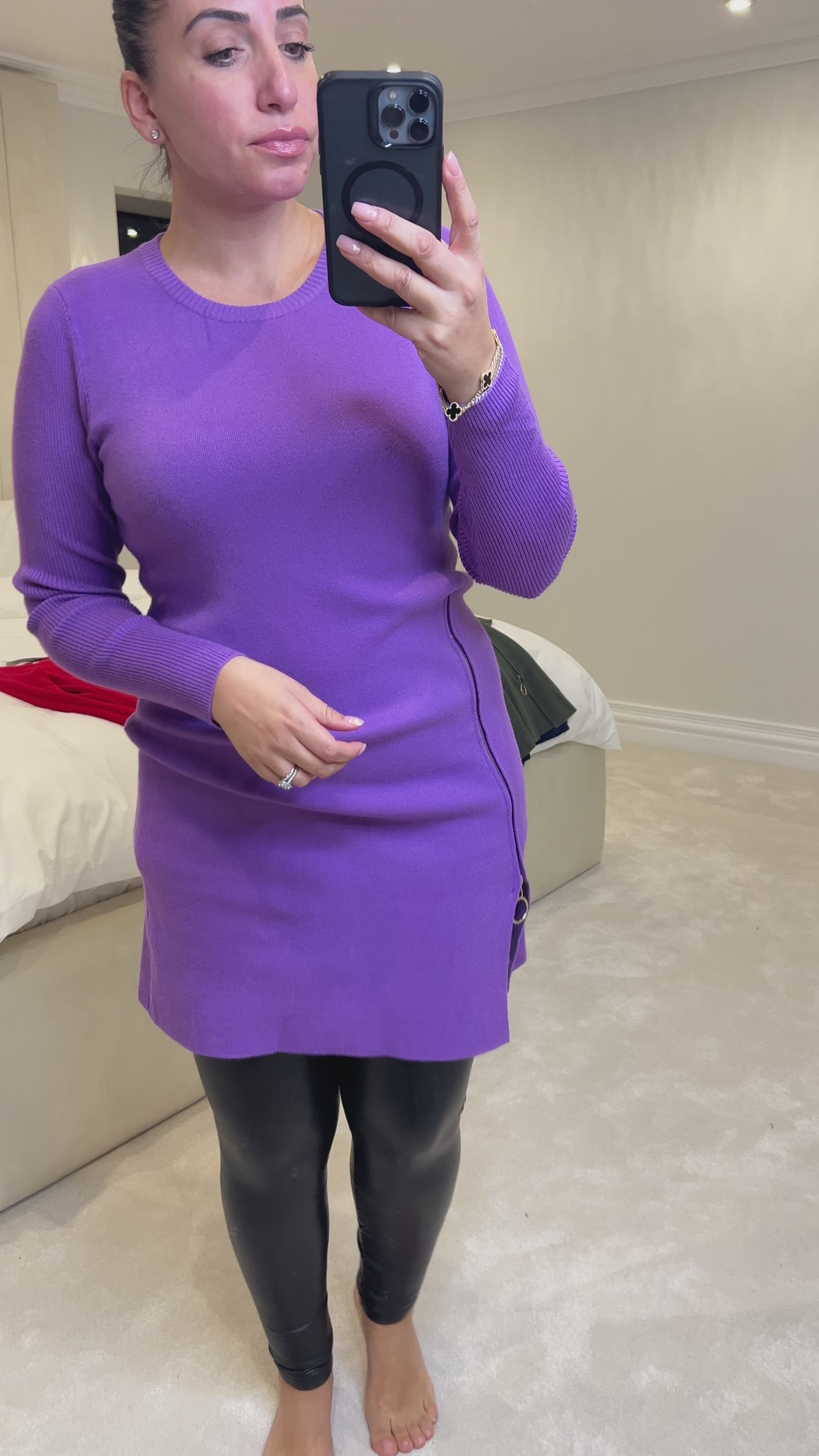 Savannah Zip Detail Knitted Jumper Dress