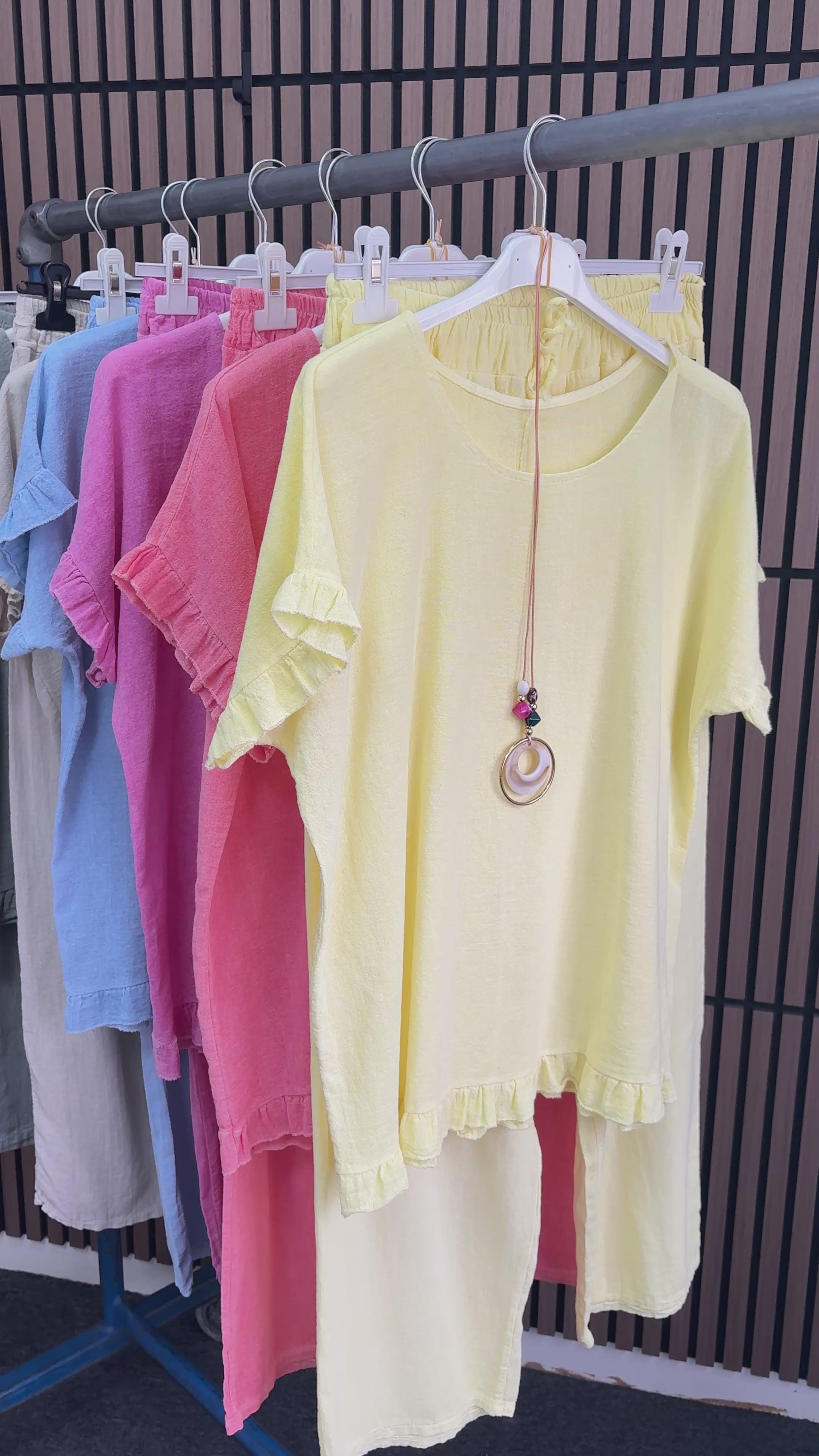 Load video: Marie Plain Frill Detail Loose Fit Co-Ord Set