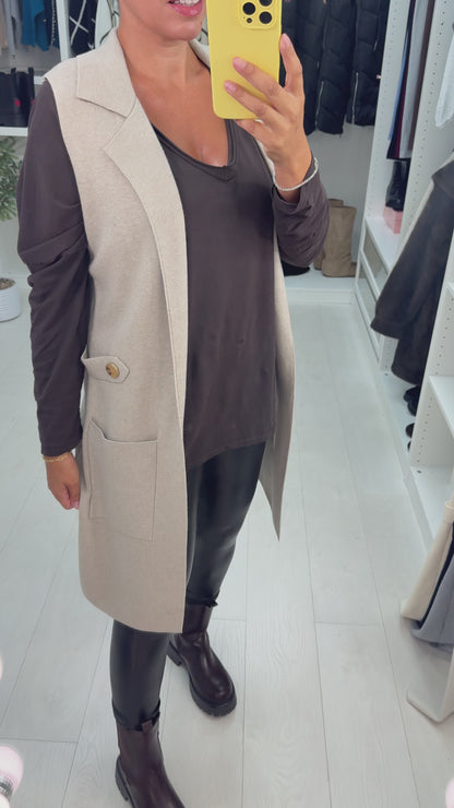 Alix Plain Longline Knitted Gilet