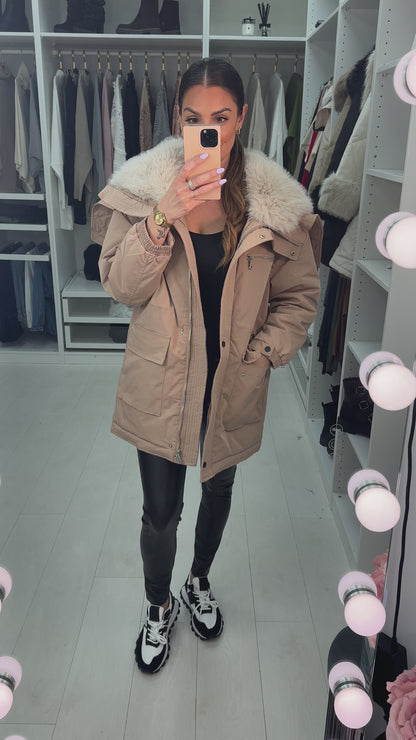 Atlanta Faux Fur Lined Zip Hood Coat