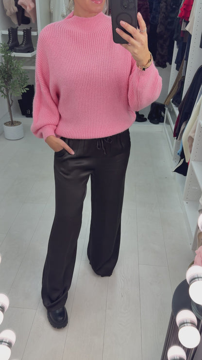 Eliza Ribbed High Neck Knitted Jumper