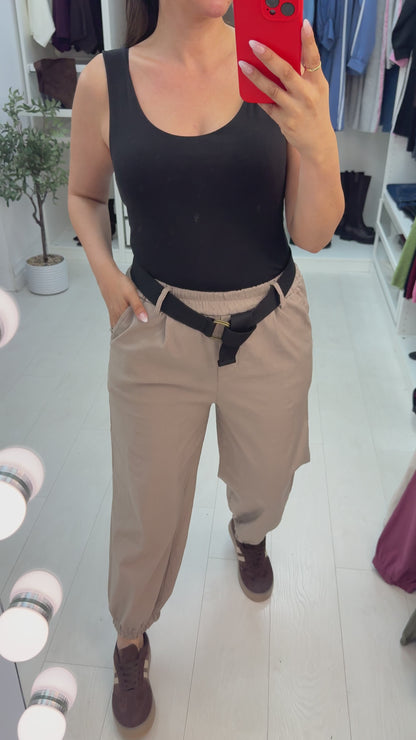 Gwenyth Plain Belted Cuff Leg Trouser