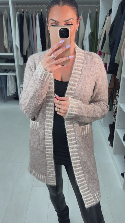Kalia Stitch Detail Longline Cardigan