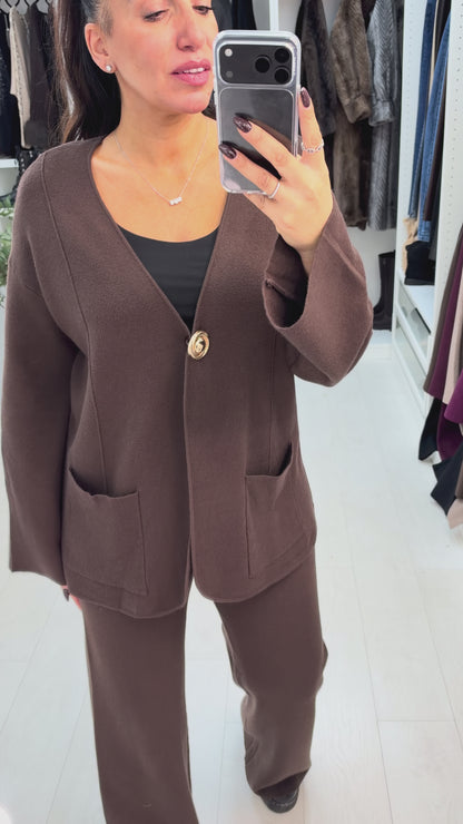 Hariet Plain Exposed Seam Detailed Loungewear Set