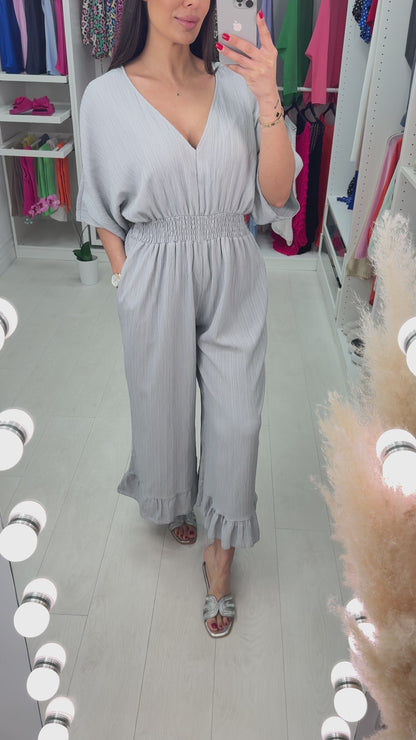 Cassis Crepe Wide Leg Jumpsuit