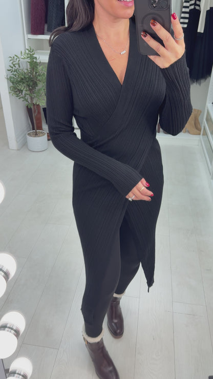 Dayanna Plain Wrap Front Longline Jumper