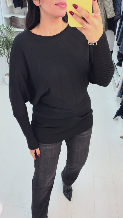 Brooke Stretch Batwing Sleeve Knit Top