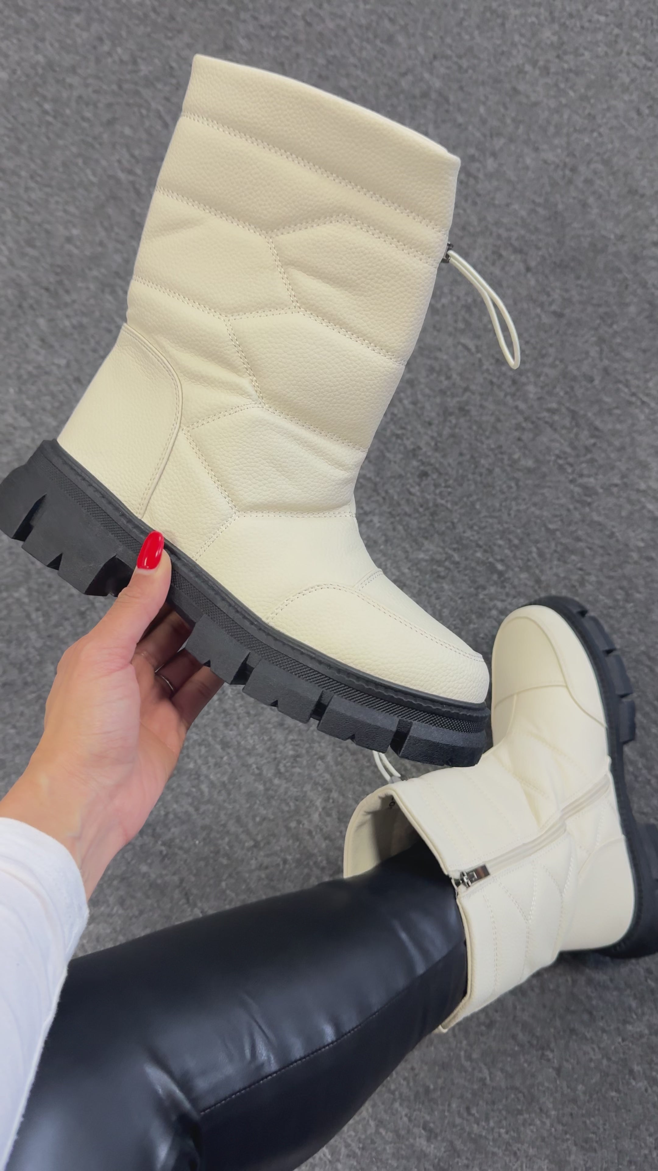 Load video: Yarra Platform Quilted Ankle Boots