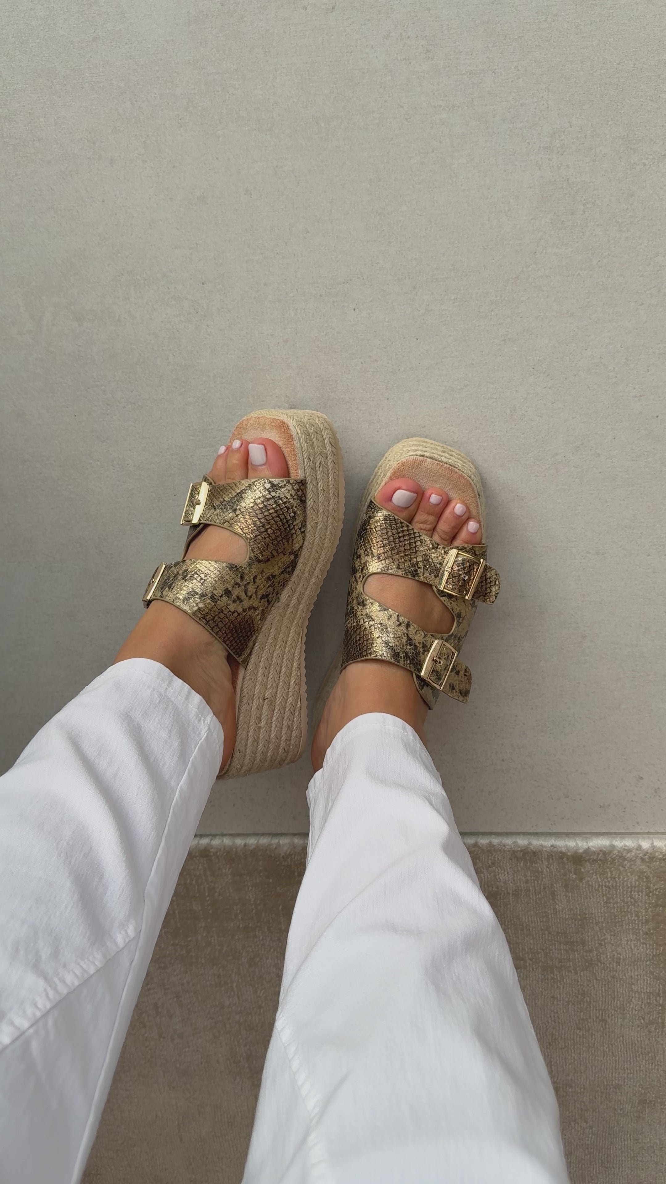 Lara Woven Platform Buckle Mules