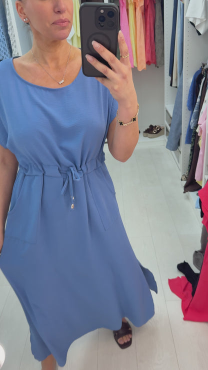 Kamila Plain Drawstring Waist Maxi Dress
