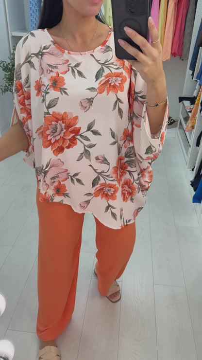 Dolly Floral Print Asymmetric Co-Ord Set