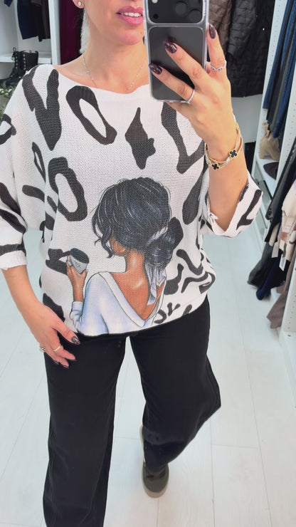 Viviana Cheetah 'Coffee' Print Batwing Top